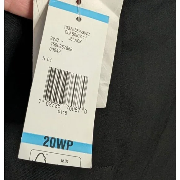 Jones New York Womens Black Stretch Slim Fit Pants 20WP Petite Runway Style - Picture 5 of 15